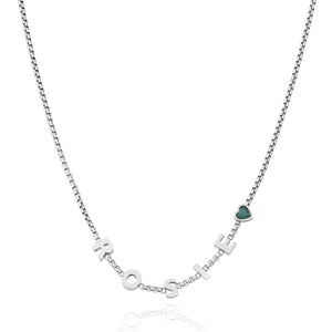 Box Chain Custom Name Necklace (Silver)