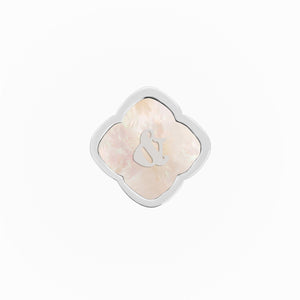 Rosette Pearl Clover Charms (Silver) - &