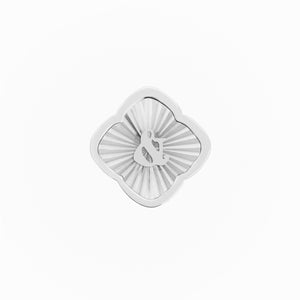 Rosette Textured Clover Charms (Silver) - &