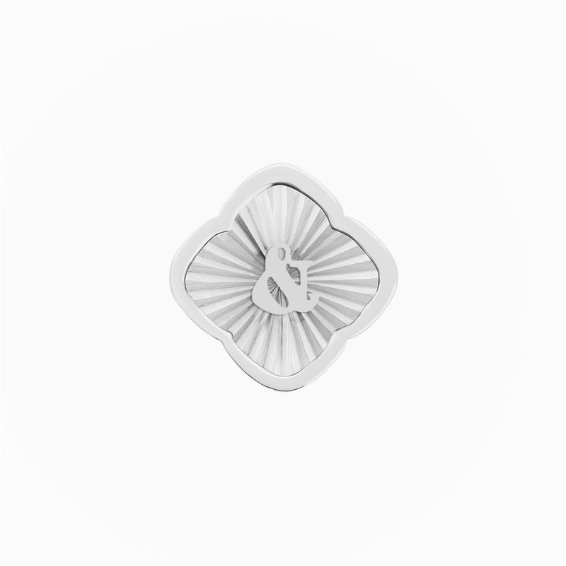 Rosette Textured Clover Charms (Silver) - &