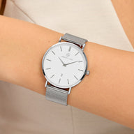 Silver Chain White Kensington 40 Watch