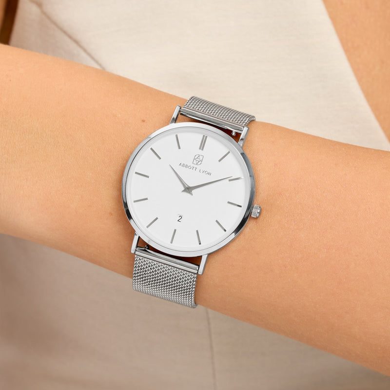 Silver Chain White Kensington 40 Watch