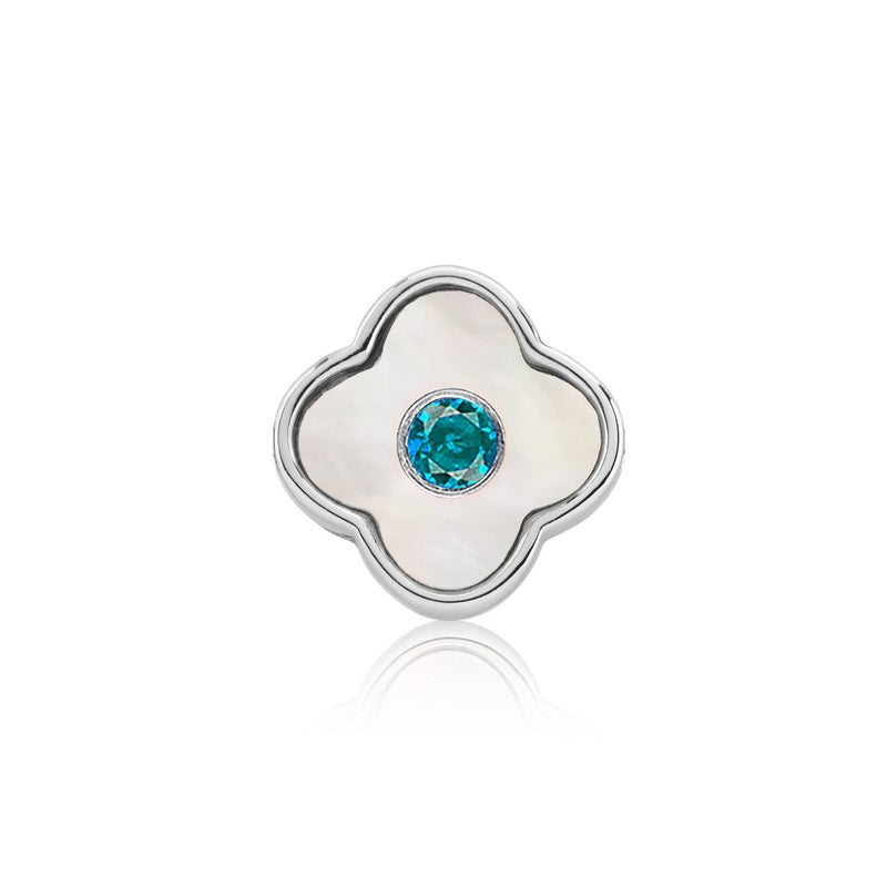 Pearl Clover Charms (Silver) - Birthstones