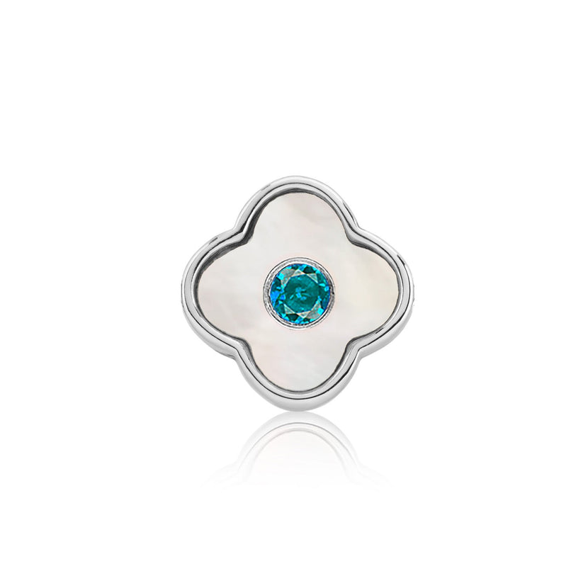 Pearl Clover Charms (Silver) - Birthstones