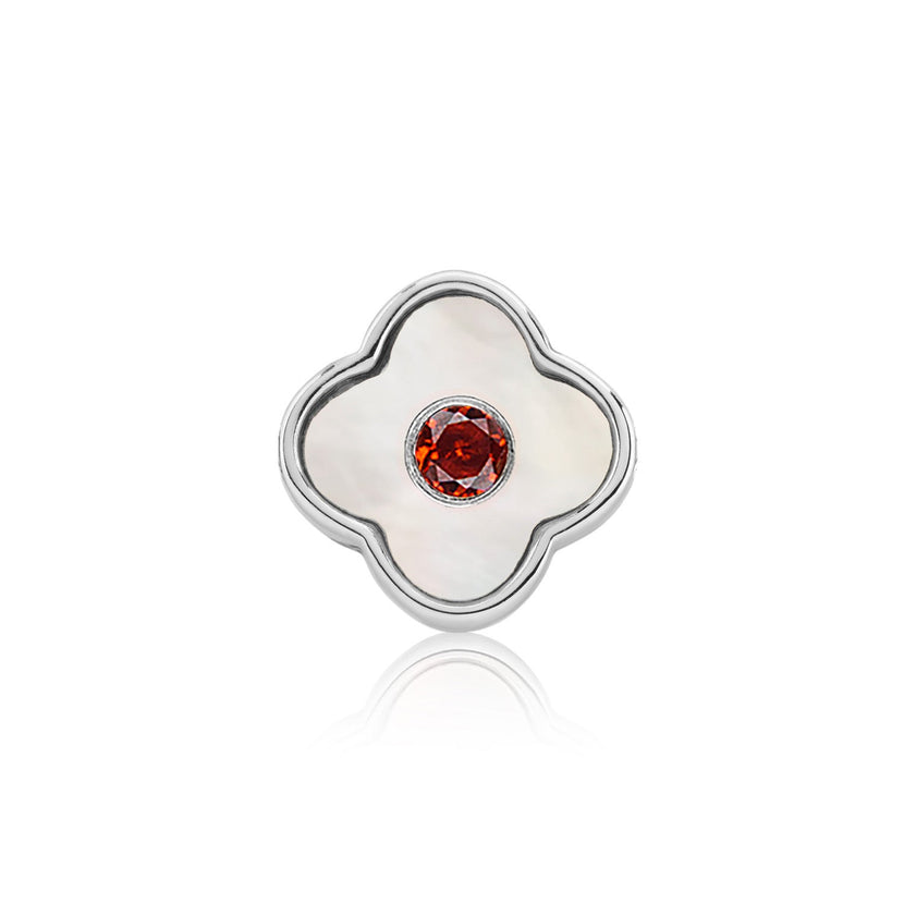 Pearl Clover Charms (Silver) - Birthstones