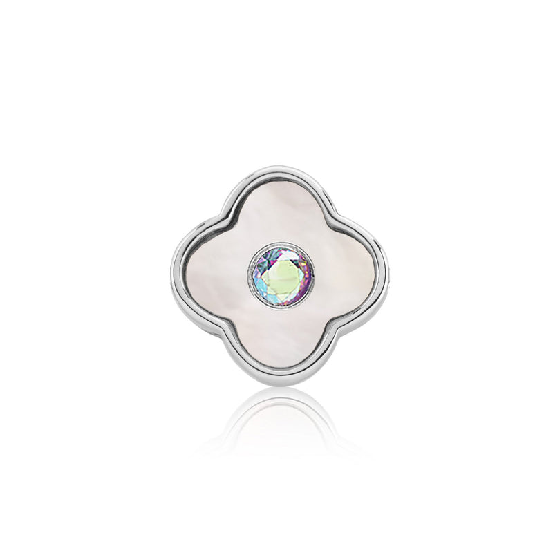 Pearl Clover Charms (Silver) - Birthstones