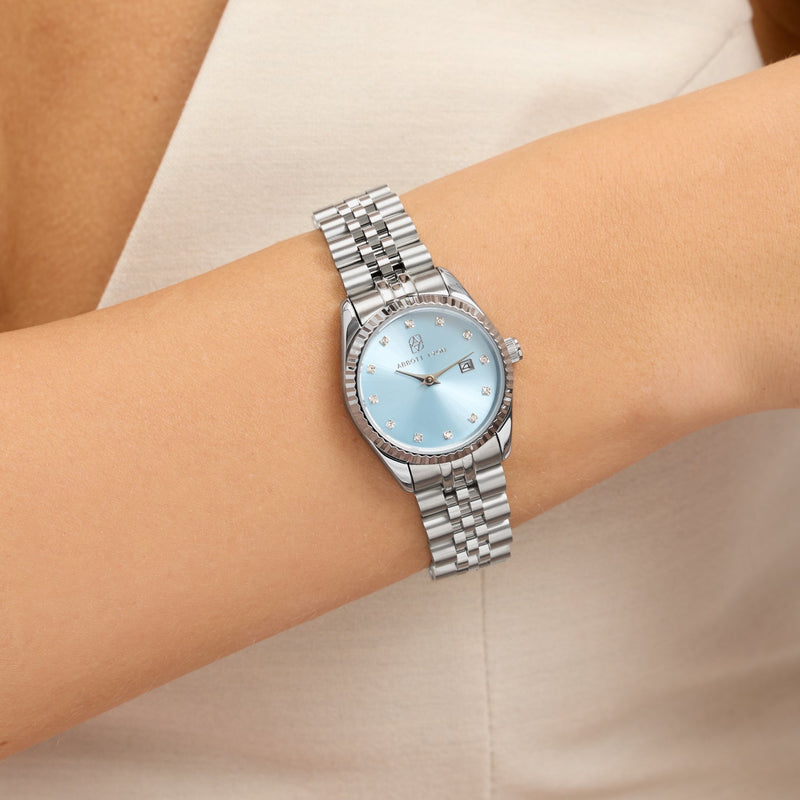 Silver Link Blue Belgravia 30 Watch