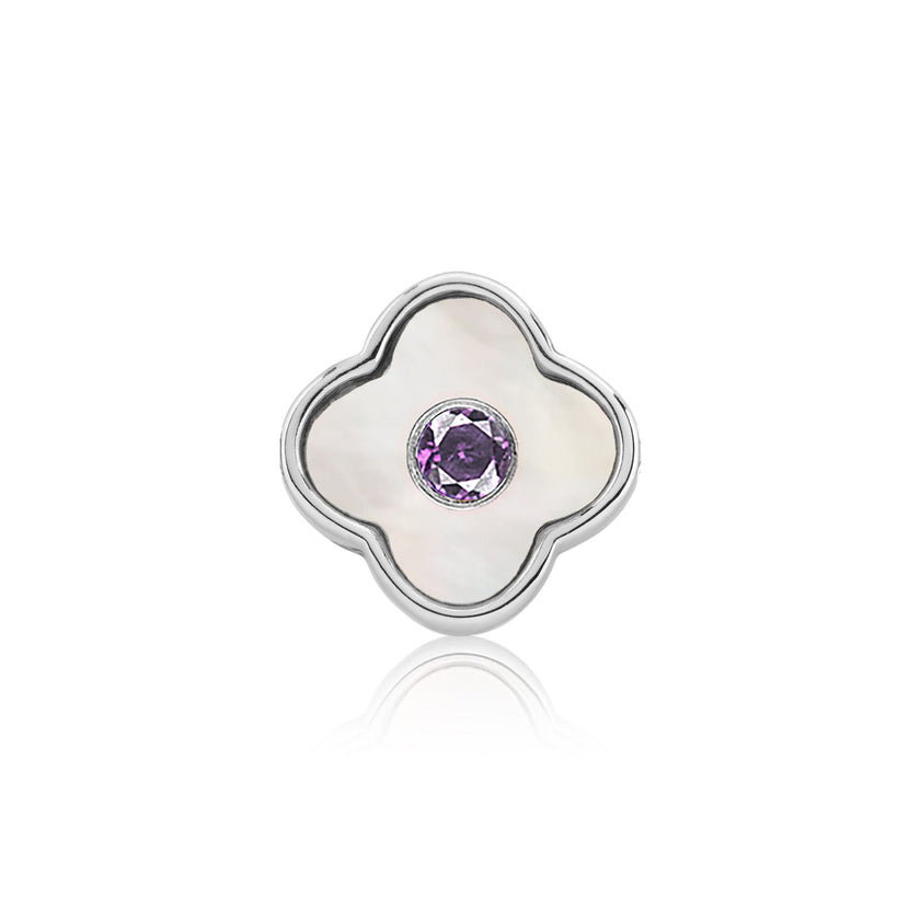 Pearl Clover Charms (Silver) - Birthstones