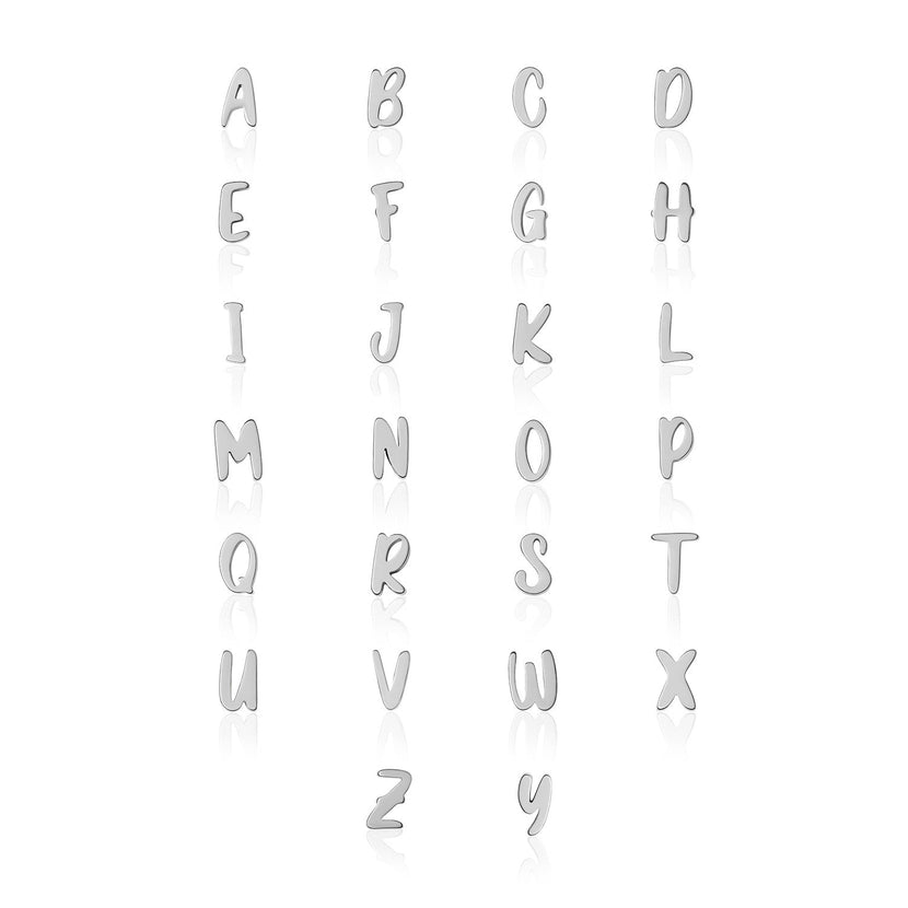 Fixed Charm - Handwritten Initial Charm (Silver)