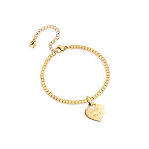 NEW Heart Token Small Beaded Bracelet (Gold)