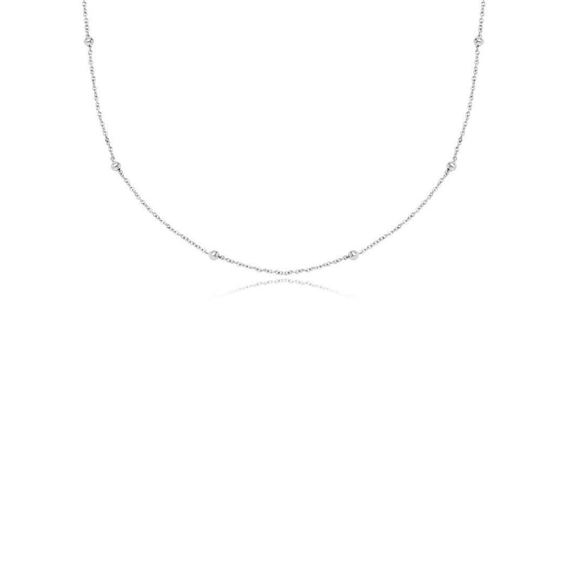 Layering Sphere Chain Necklace (Silver)