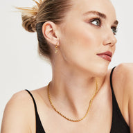 Stacey's Stories Doodle Heart Huggie Hoops (Gold)