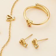 Stacey's Stories Doodle Heart Stud Earrings (Gold)