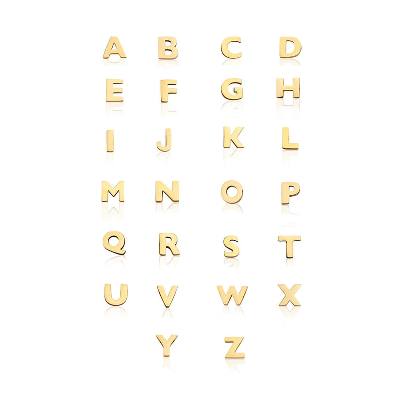 Made Mine Charms - Block Initial Charm (Gold)