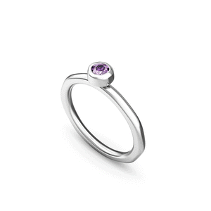 Fine Molten Organic Birthstone Ring (Silver)