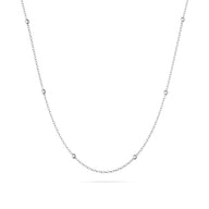 Fine Sphere Chain Necklace (Silver)