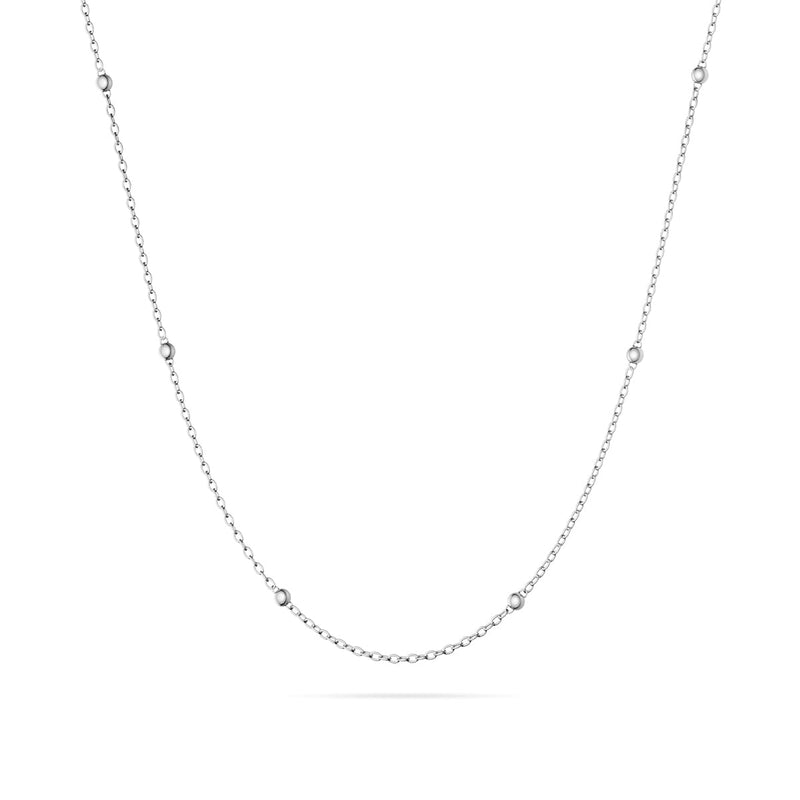 Fine Sphere Chain Necklace (Silver)
