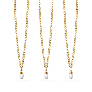 Fine Organic Pearl Necklace Bridesmaid Gift Set (Gold)