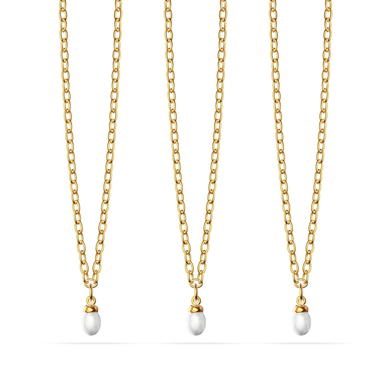 Fine Organic Pearl Necklace Bridesmaid Gift Set (Gold)