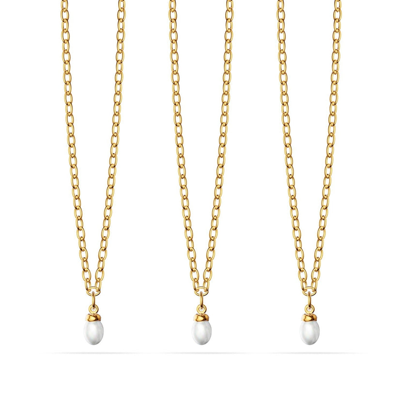 Fine Organic Pearl Necklace Bridesmaid Gift Set (Gold)