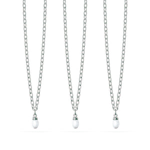 Fine Organic Pearl Necklace Bridesmaid Gift Set (Silver)