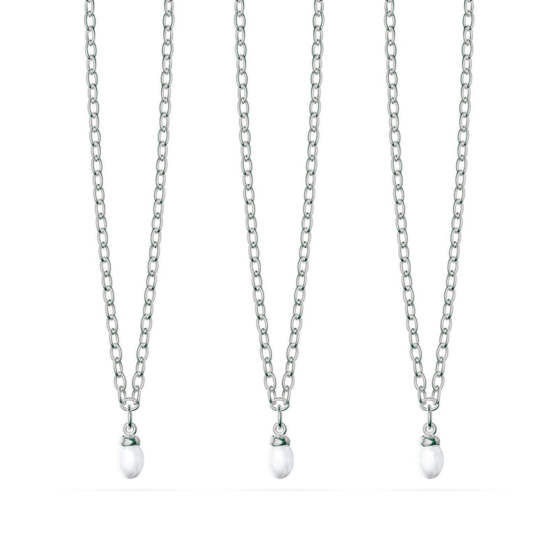 Fine Organic Pearl Necklace Bridesmaid Gift Set (Silver)