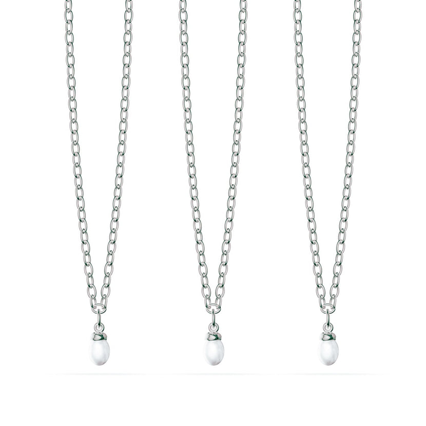 Fine Organic Pearl Necklace Bridesmaid Gift Set (Silver)