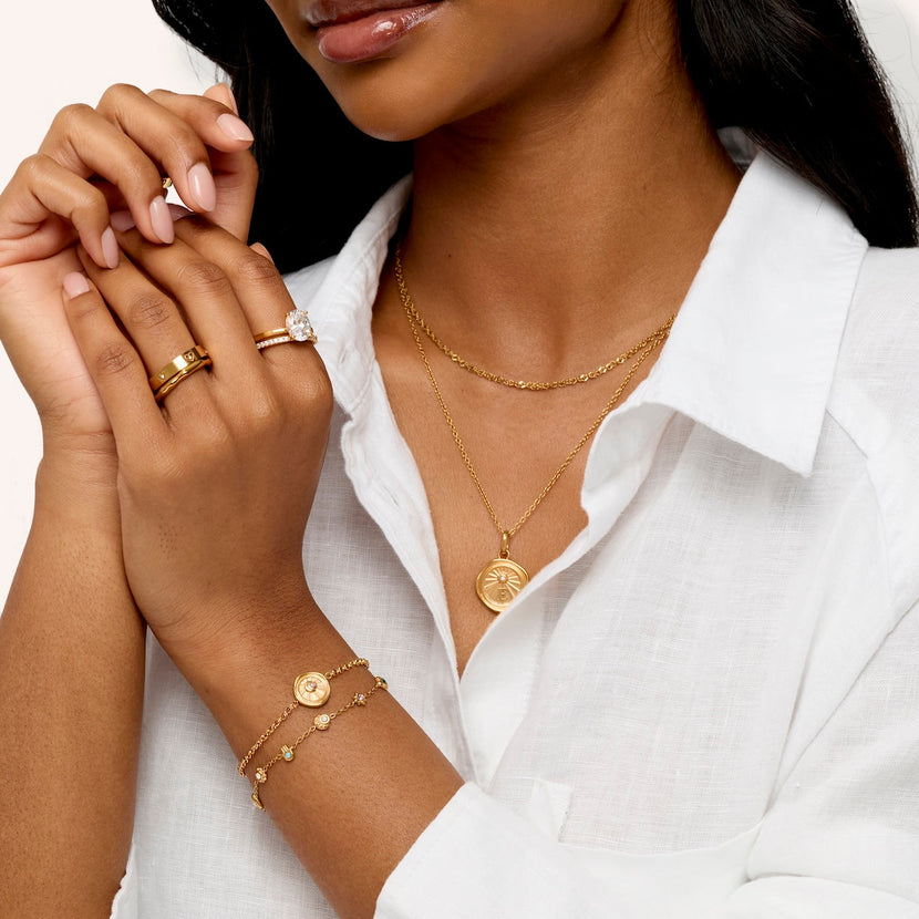 Talisman Moon Coin Bracelet (Gold)