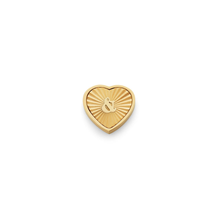 Textured Heart Charms (Gold) - &