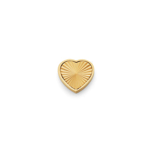 Textured Heart Charms (Gold) - Plain