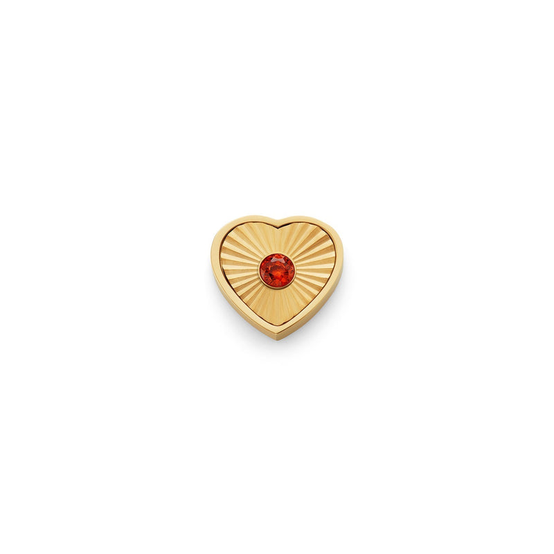 Textured Heart Charms (Gold) - Birthstone
