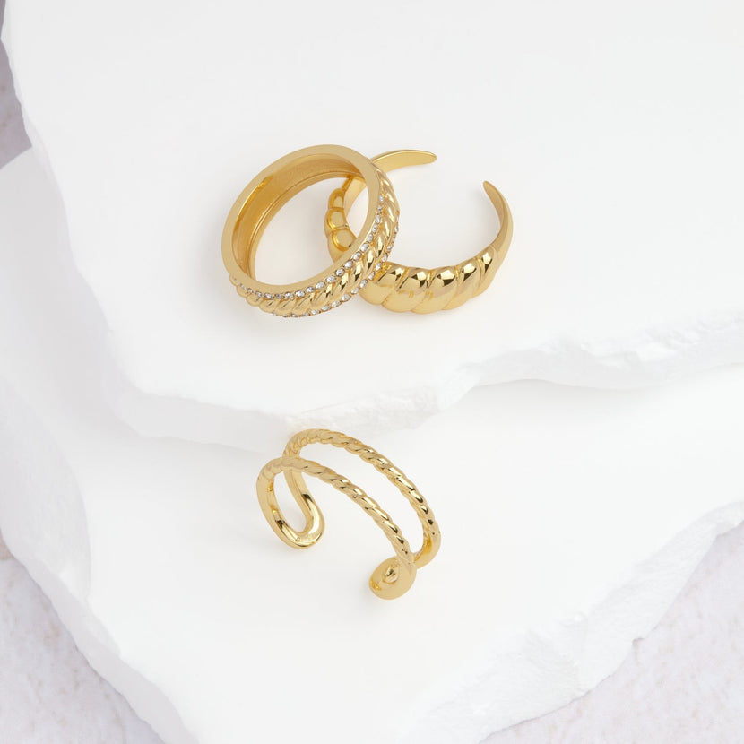 Twisted Open Band Ring (Gold)