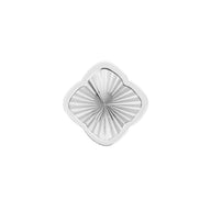 Rosette Textured Clover Charms (Silver) - Plain Clover