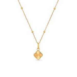 Textured Clover Necklace (Gold)