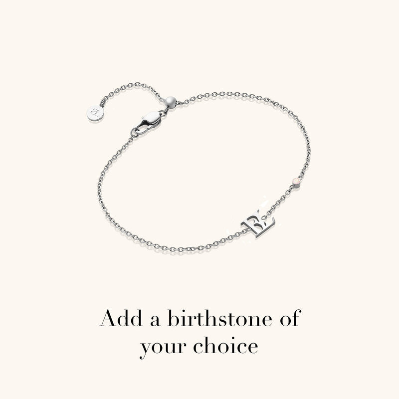 Mini Double Initial Bracelet (Silver)