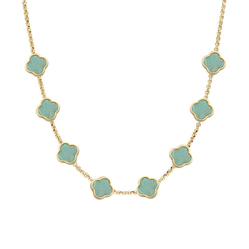 Clover Custom Name Necklace (Gold) (Becky)