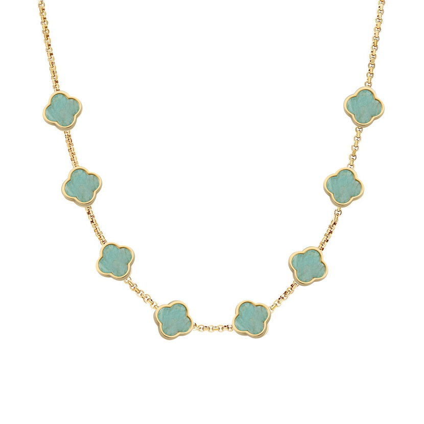 Clover Custom Name Necklace (Gold) (Becky)