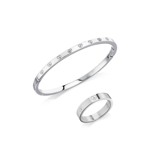 Crystal Heart Set (Silver)