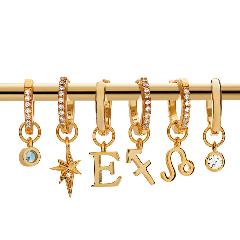 Sterling Silver Starburst Ear Bundle (Gold)