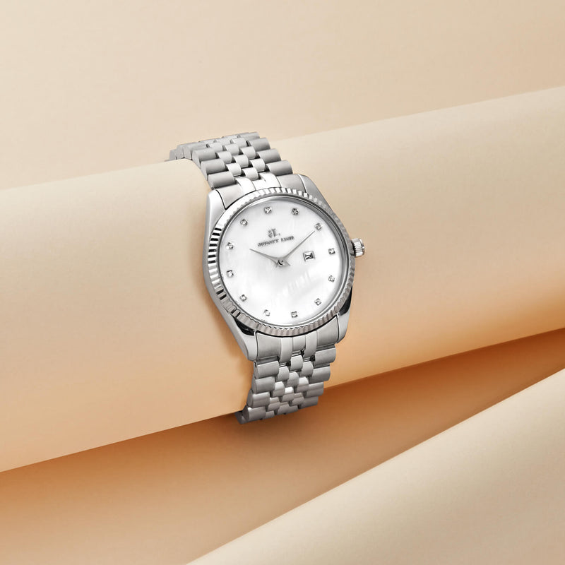 Silver Pearl Link Belgravia 36 Watch