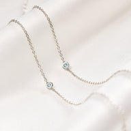 Fine Aquamarine Necklace (Silver)