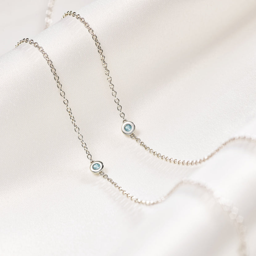 Fine Aquamarine Necklace (Silver)