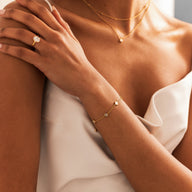 Mini Pearl Clover Necklace & Bracelet Set (Gold)