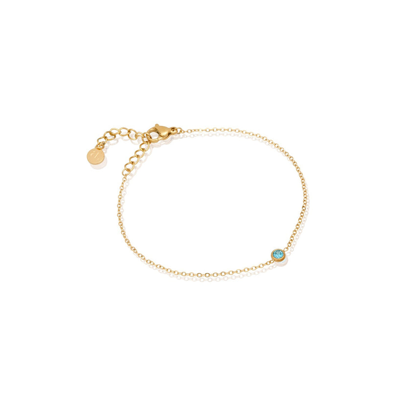 Mini Birthstone Bracelet (Gold) BI