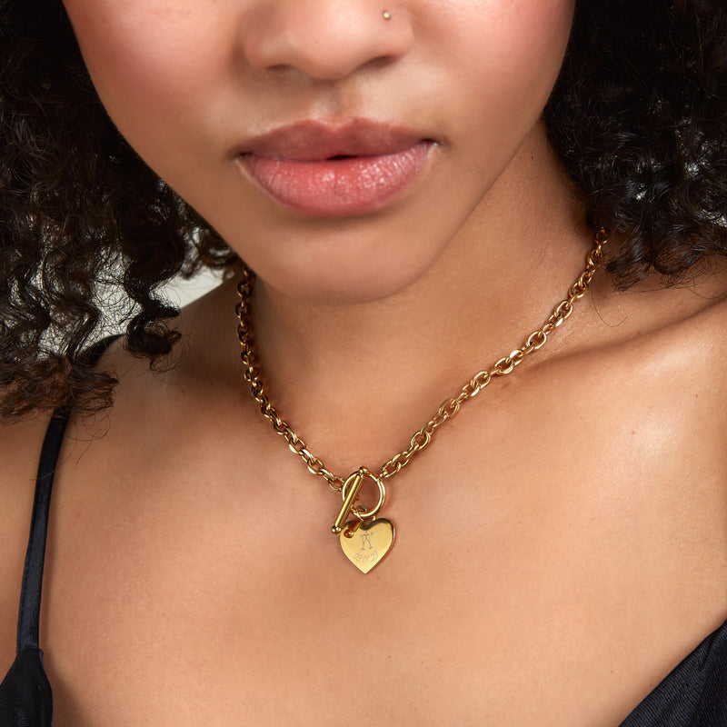 Toggle Heart Necklace (Gold) - flow test