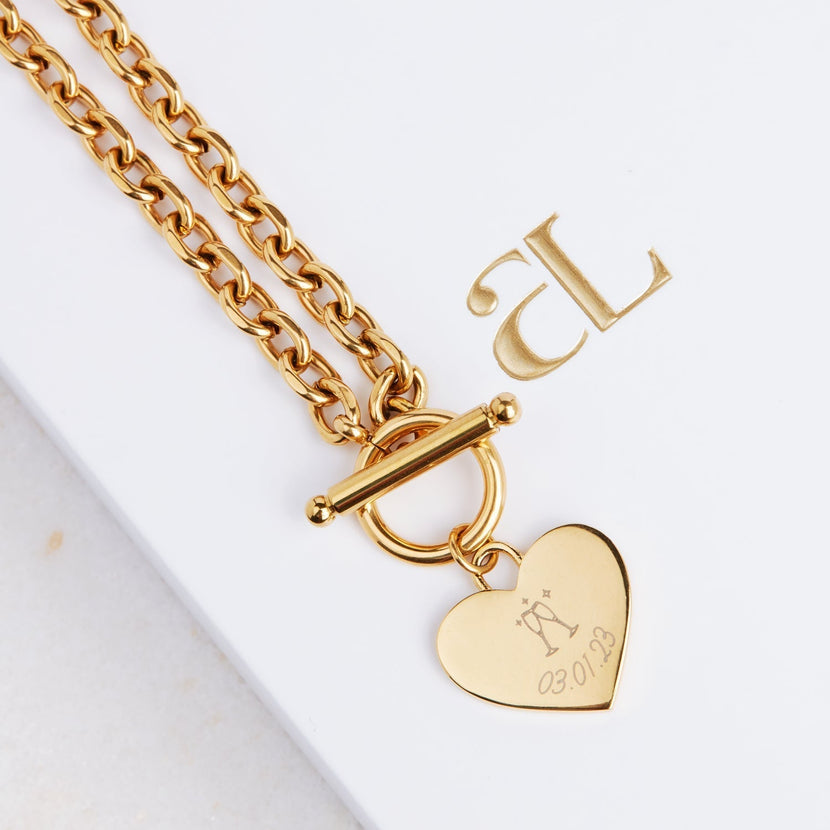 Toggle Heart Necklace (Gold) - flow test