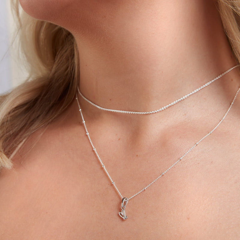 Stacey's Stories Doodle Heart Pendant (Silver)