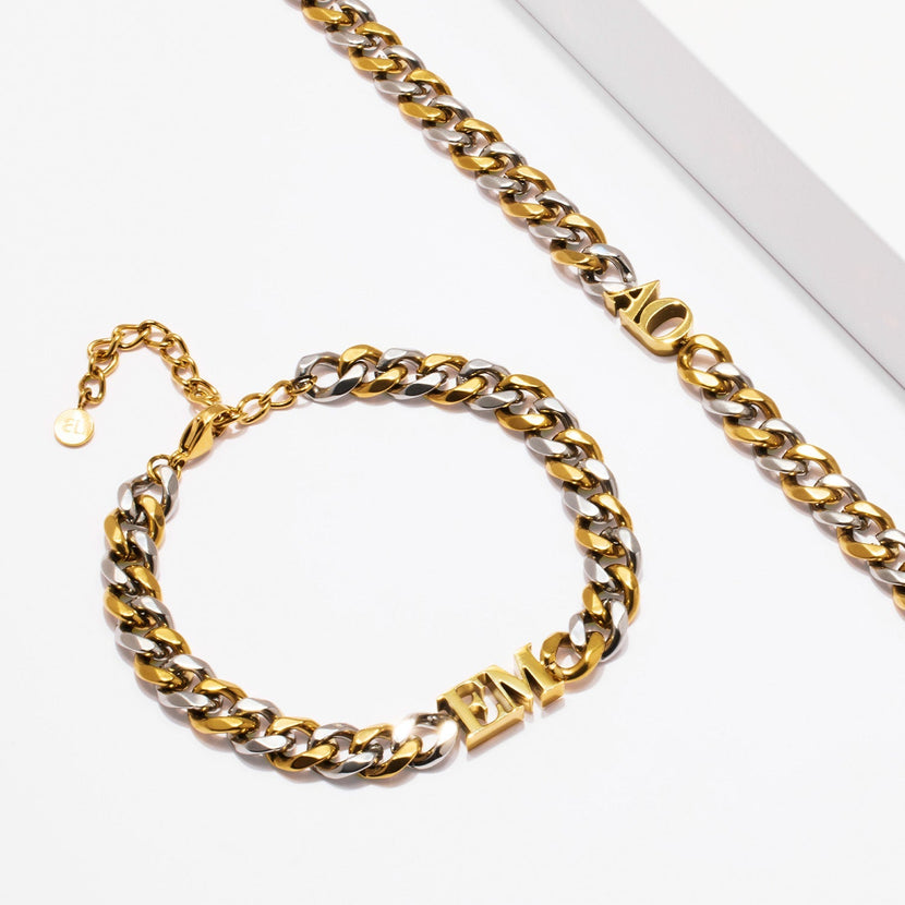 Initial Curb Bracelet (Gold/Silver)