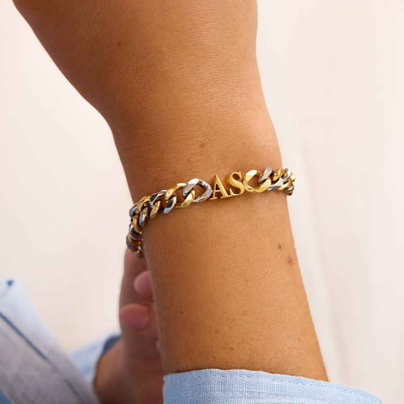 Initial Curb Bracelet (Gold/Silver)