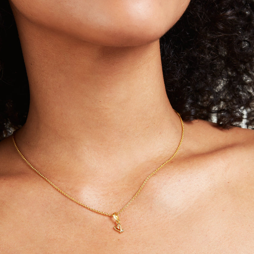 Stacey's Stories Doodle Heart Pendant (Gold)
